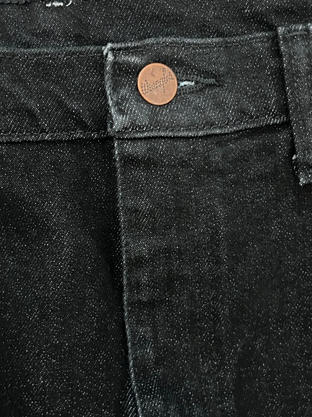 Wrangler Cowboy Cut Slim Fit Jeans Mens 34x30 Black Straight Leg Fits Over Boots